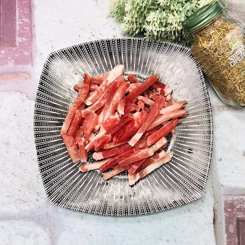 手切梅花豬肉絲